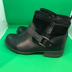 Black Leather/Suede Ankle Boots